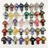 Wholesale Natural Gem Stone Quartz Crystal agate Mix Mushroom Pendant For Charms DIY Jewelry Making Necklace Accessories 20Pcs 2