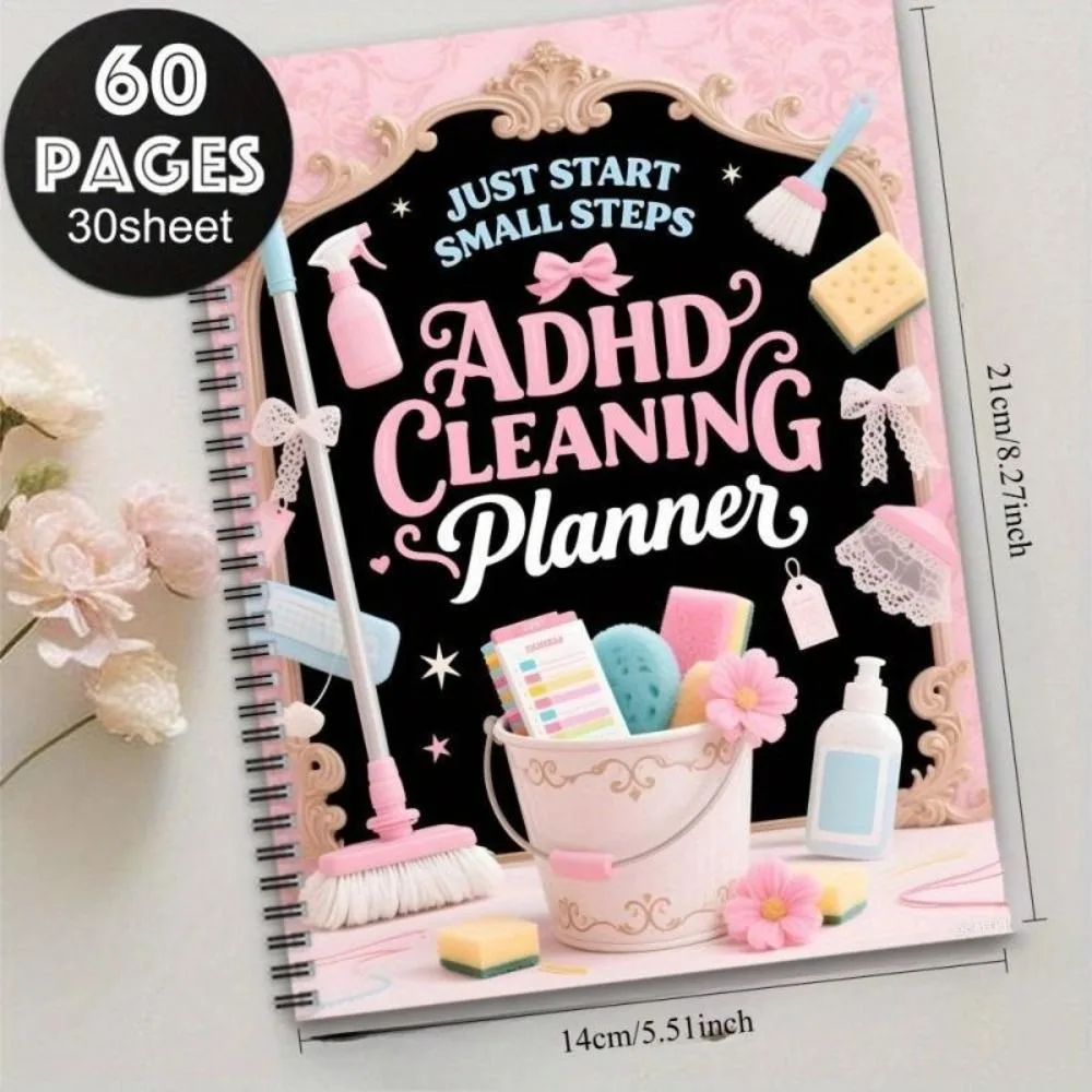 계열화된 ADHD 청소 계획표 일일 일정 주간 일정 집 청소 일정 정신 건강 간편 솔루션 체크리스트