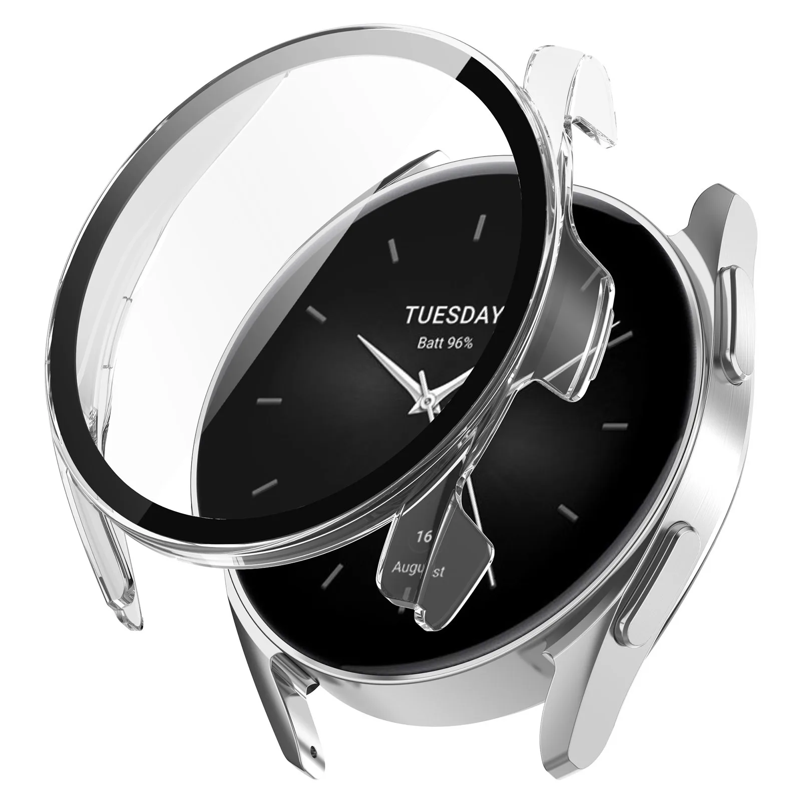 Watch Case For Xiaomi Watch S2 (46MM) Integrated protective Shell PC + tempered film shell integrated Protection Cover