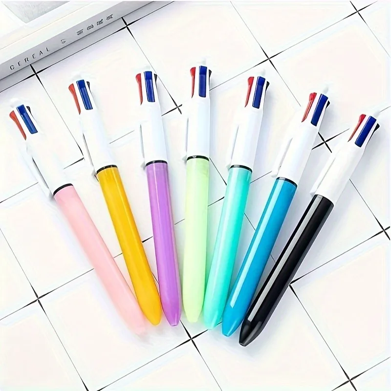 3pcs/set Creative 4 In 1 MultiColor Pen 0.5mm Black Blue Red Green Gel Ink Student Marking Pen Writing Tools School Supplies 6
