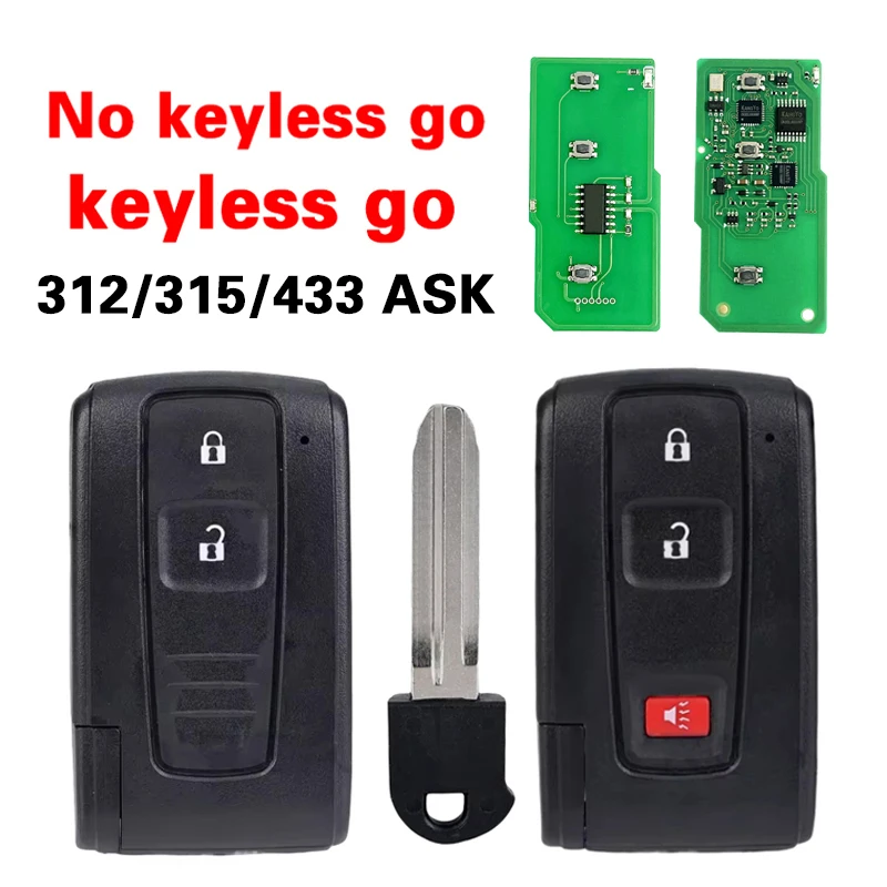 CN007357 Kluczyk zdalnego sterowania Smart Keyless Go do samochodu Toyota Prius 2004-2009, 312/433MHz, chip 4D, FCC MOZB21TG MOZB31EG/,[p0