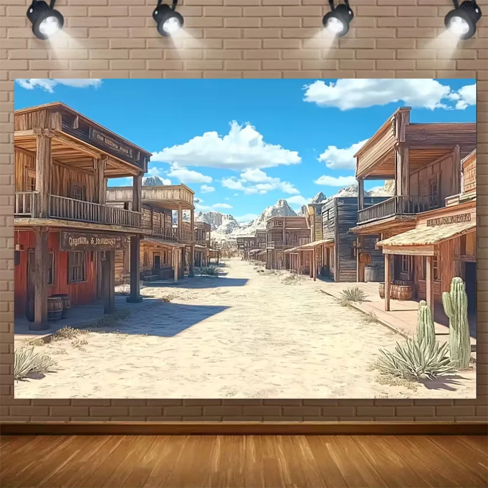 Wild West Cowboy Party Hintergrund Banner Land Scheune Junge Alles Gute zum Geburtstag Dekoration Hintergrund Baby GeschenkeDusche Fotografie Requisiten – Detail 7