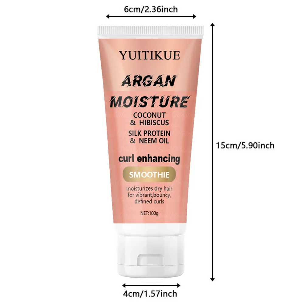 YUITIKUE Moroccan Argan Oil and Coconut Oil Curl Cream, long-lasting shine and freshness, enhances curls.