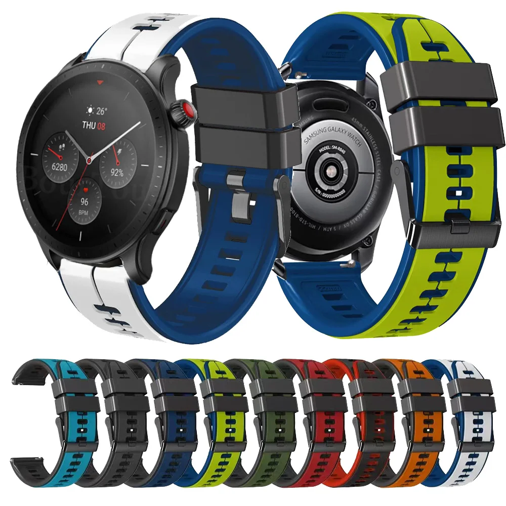 

Ремешок силиконовый для Amazfit GTR 4 3 Pro 2 2e GTR47mm / Pace 2S Stratos, браслет для часов Amazfit GTS 4 mini Bip U, 22 мм 20 мм