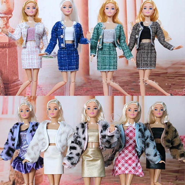 Vêtements de poupée Barbie, robe décontractée, chemise, jupe de