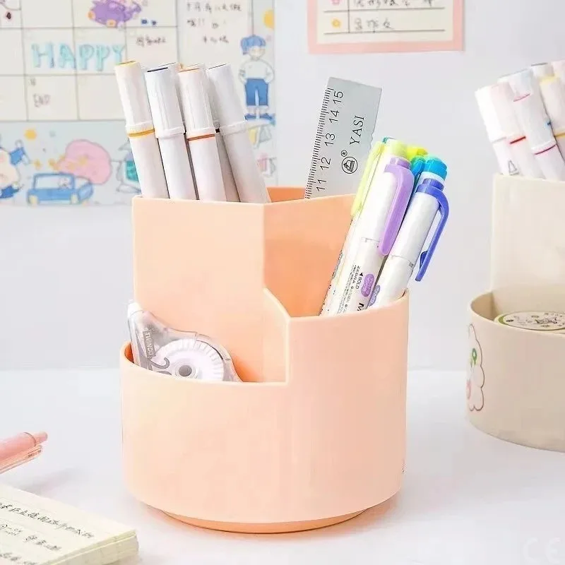 Rotating Pen Holder Storage Box, Split Makeup Brush, Office Student Desktop Storage, Keeping Clean, Practical and Convenient