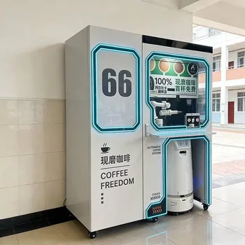 Robot Caffè Intelligente All-in-One con Braccio Meccanico per Preparazione Automatica e Chiosco di Consegna Autonoma Personalizzabile