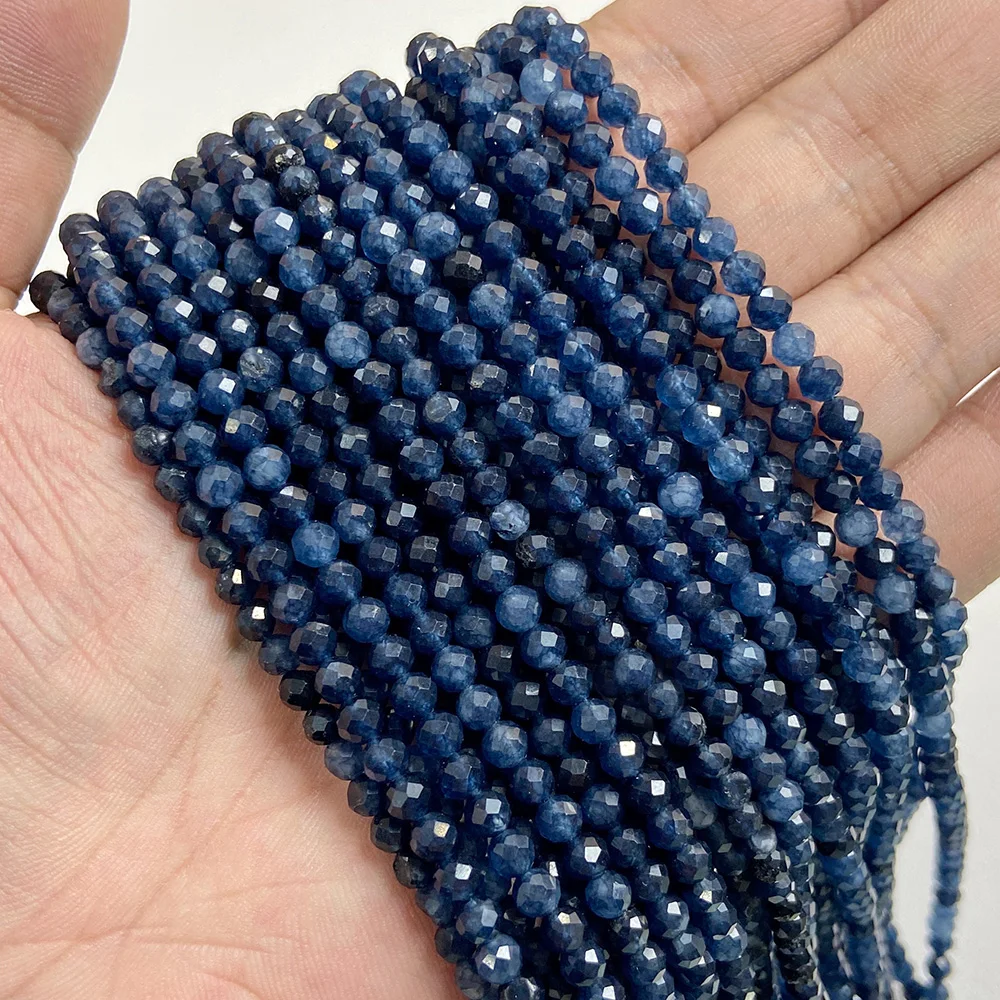 Natural Blue Gemstone Beads for Jewelry Making - Aquamarine, Amazonite, Apatite, Lapis, Turquoise Spacer Beads