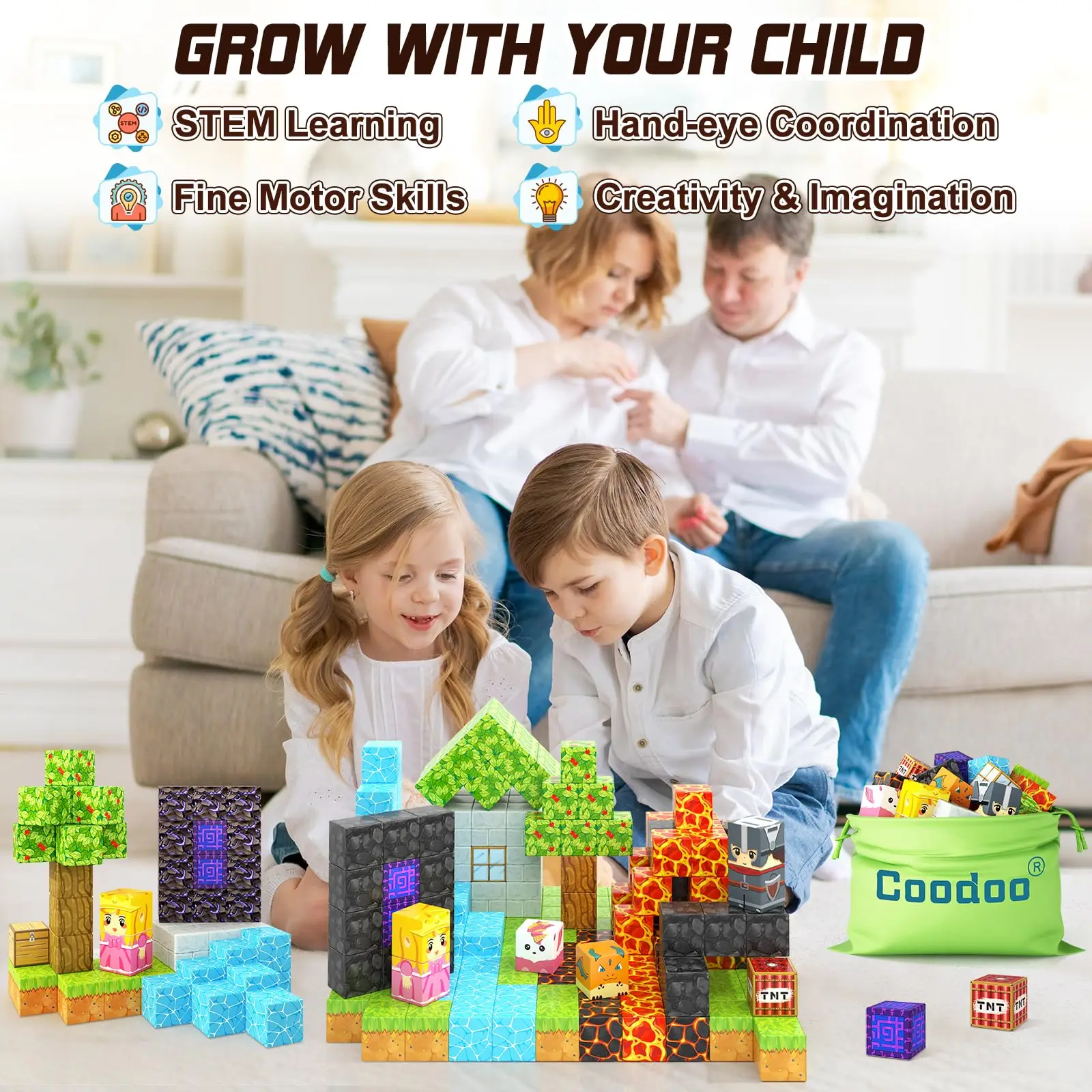 DIY Magnetic Building Blocks Mine Magnet World Edition Cubes Construction Toys for Boys Girls Sensory Christmas Gifts magnetic building blocks magnetic assembly toy magnetic alphabet toys