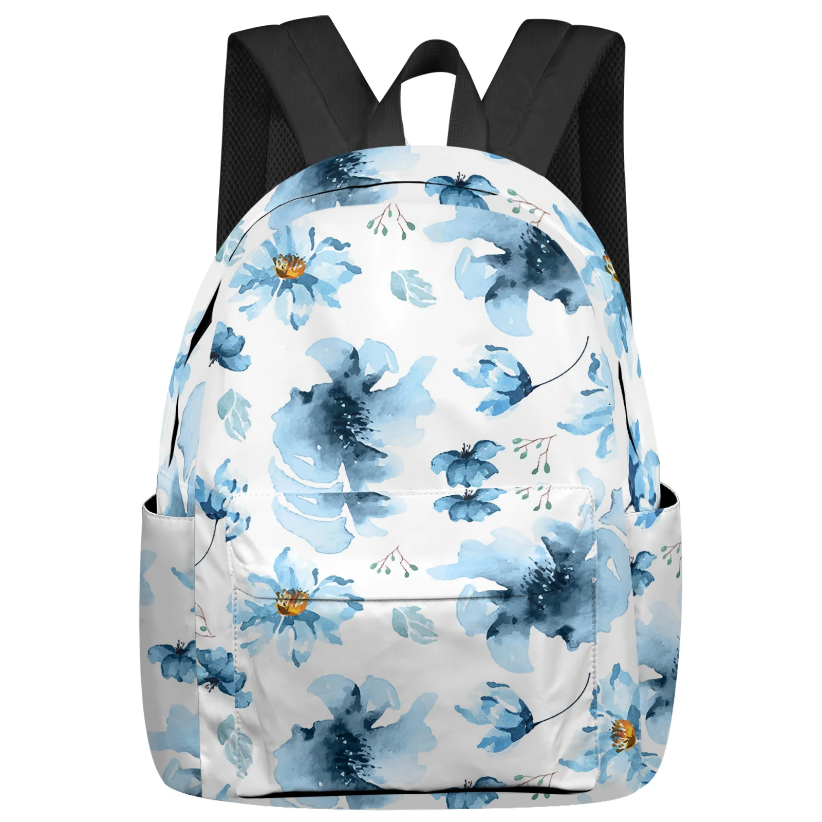 

Модный женский рюкзак с синими цветами в деревенском стиле, дорожные сумки для книг для девушек, рюкзаки для ноутбука, дорожный ранец, школьный портфель