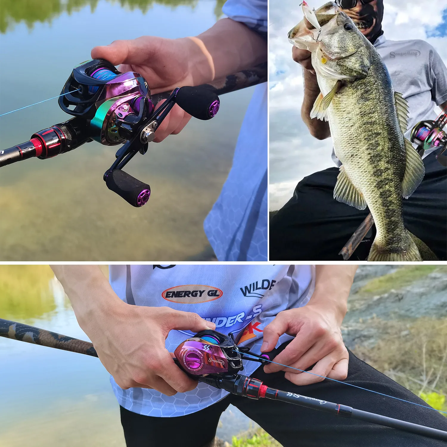 Sougayilang Fishing Rod 1.8/2.1m Ultralight Carbon Fiber Spinning And