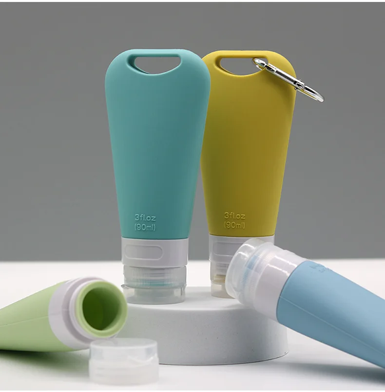 90ml 여행 휴대용 실리콘 세트-병에 넣는 메이크업 디스펜스 보관 병 컨테이너 로션 토너 크림 샴푸 바디 워시 도구