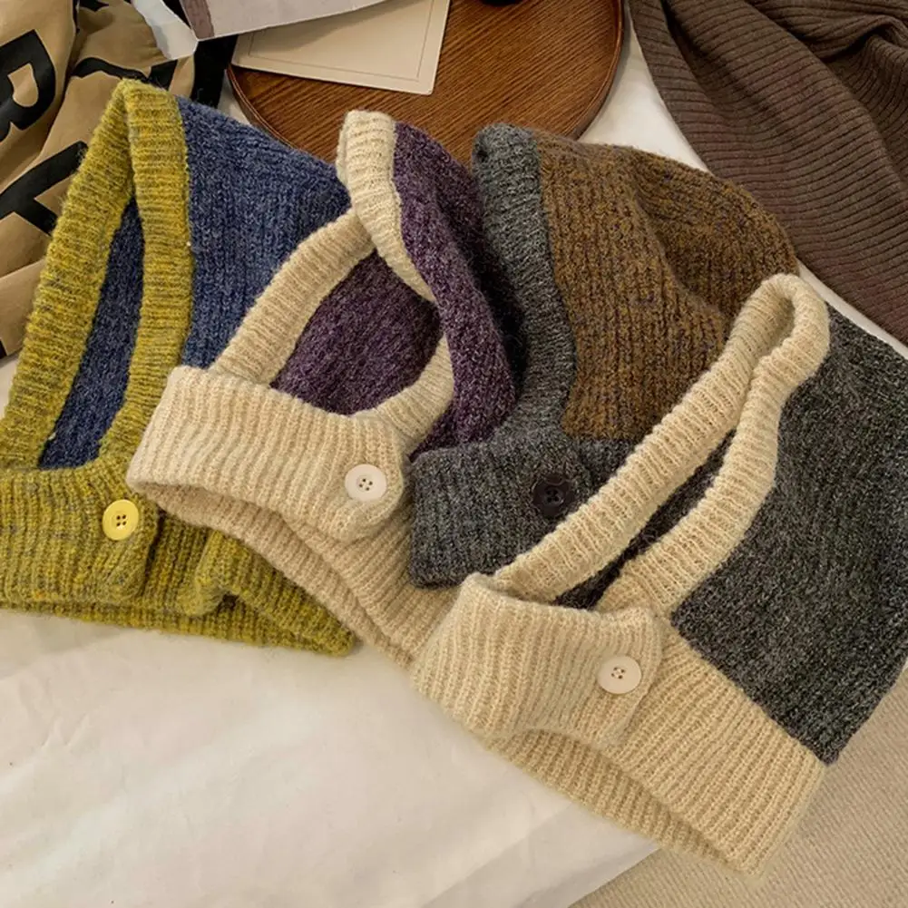 

Knit Thermal Hat Ultra-thick Windproof Knit Cap Scarf Set for Women Super Soft Wear Resistant Winter Headwear Warm Beanie Hat