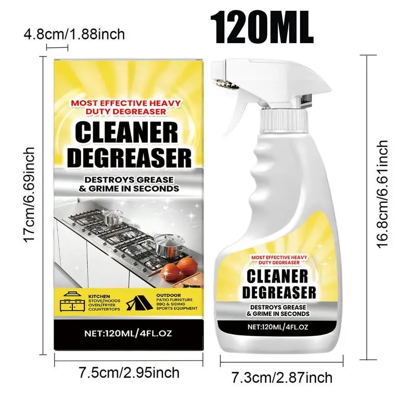 Stove Top Cleaner Multi-Functional Oil Stains Spray Safe Oil Remover Gentle Degreaser For Pots Stoves Pans Floors Sinks And Taps