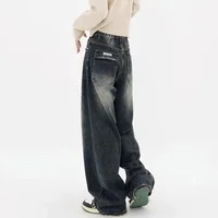 High Waist Wide Leg Jeans Women plus Size Loose Slim Straight Long Pants Pear Shape Body Sister Fat Autumn Fashion Casual