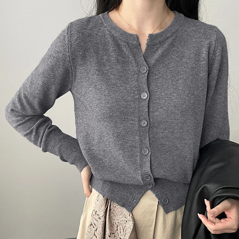 Fashion Women's Thin Fleece Knit Loose Short Cashmere Sweater Round Neck Warm Korean  Casual Female Sweater Top Cloting 2
