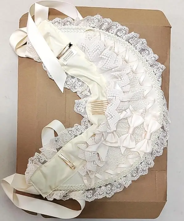 【BABY】ゴシック 白黒 リボンレース 別珍ハット【美品】 BABY】ゴシック 白黒 リボンレース 別珍ハット【美品】 ローズ