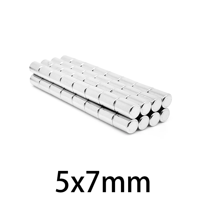 

5x7mm Circular Rare Earth Strong Permanent Magnet N35 50/100/200/500Pcs Disc Magnet Round Neodymium Powerful Magnet