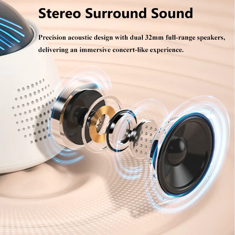 3 in 1 Bluetooth Speaker White Noise Sleep Surround Sound Music RGB Ambient Light Alarm Clock Sleep Timer for Baby Kids Adults