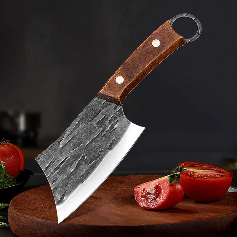 Description Picture 2 of itemHousehold Mini Meat Cleaver Stainless Steel Fish Knife with Wooden Handle Small Kitchen Vegetable Slicing Fruit Knife