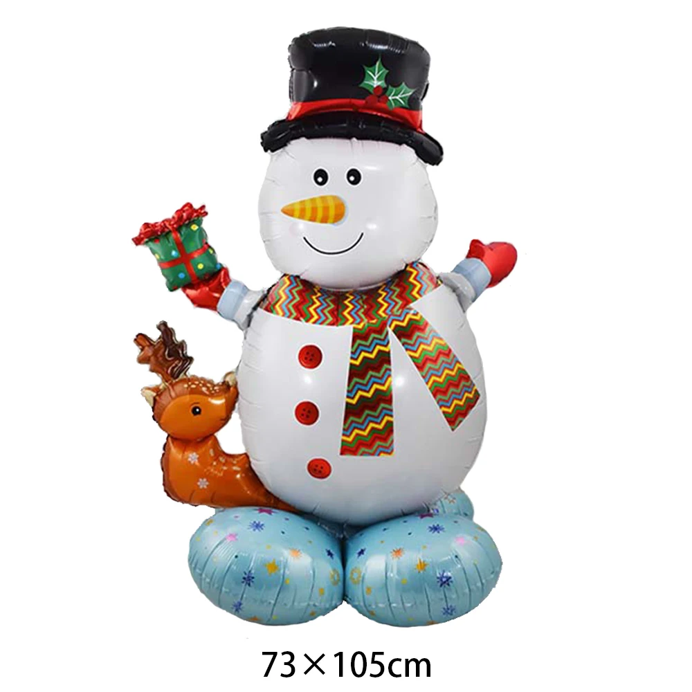 Inflables navideños Globos de Papá Noel Decoración para exteriores Globo de aluminio de Papá Noel de pie Árbol de Navidad Muñeco de nieve Decoración para fiesta de Navidad