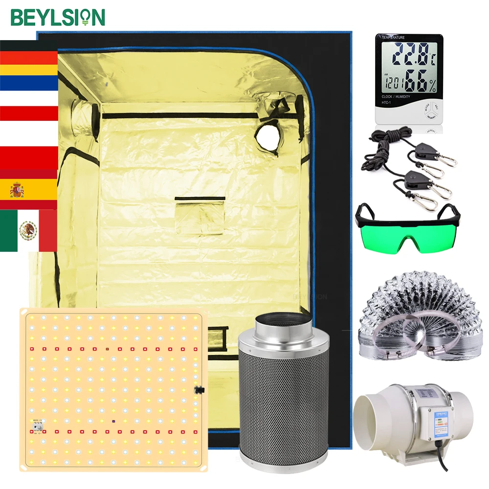 BEYLSION New Grow box Complete Set with 850WSCP Samsung LED Grow Lights and Fan Filter Kits For Indoor Plant Hydroponic Growing