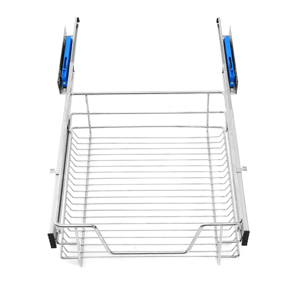 【Lifeideas】Metal Sliding Kitchen Cabinet Pull Out Wire Basket Organizer Sliding Drawer Storage for Inside Kitchen Cabinet