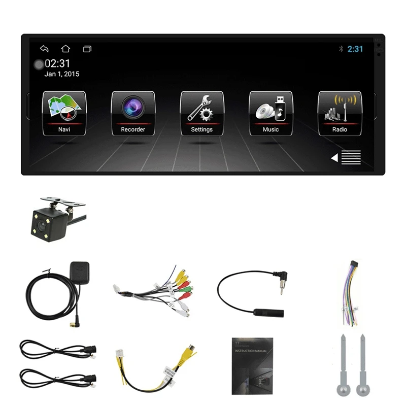 1Din Android 10 0 Автомобильный мультимедийный плеер с радио 6 9 дюймов экран Bluetooth Mirrorlink