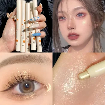 Heallor Diamond Blue Pencil  Makeup Highlighter Pearl Brightening Cream Gold Silver Eye Shadow Pen Glitter Silkworm Eye Liner Pe - Thumbnail 5