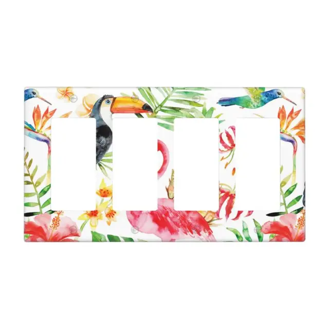 Custom Flamingo Quadruple Switch Cover Panel