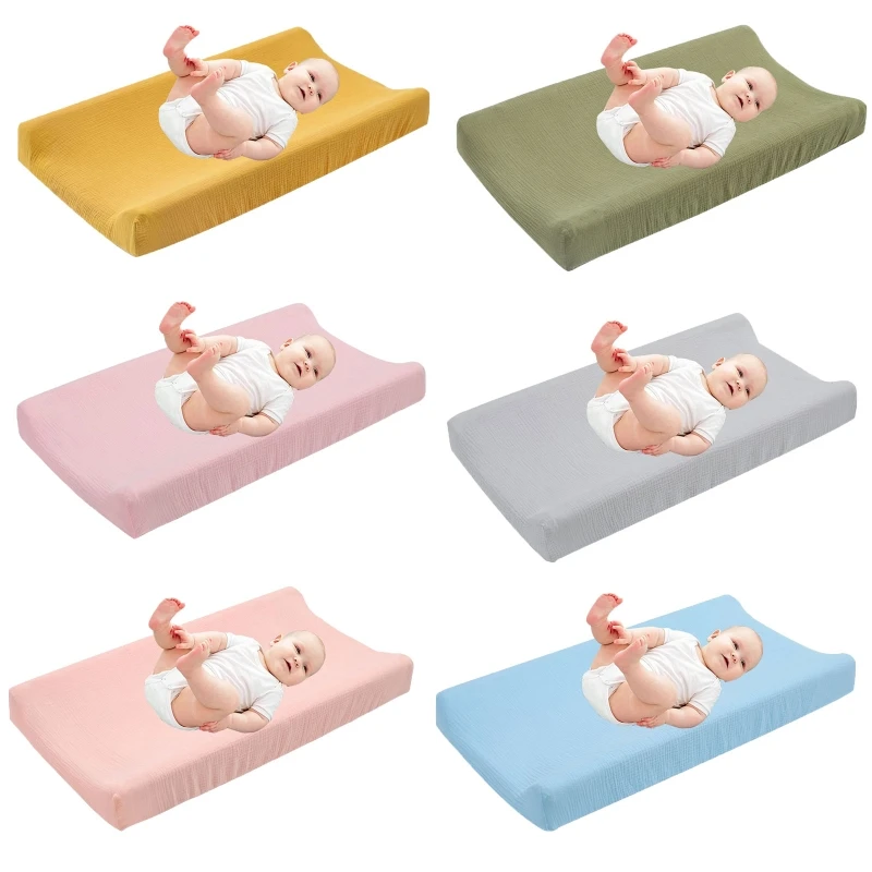 Diaper Changing Pad, Diaper Changing Mat, 67JC, Solid Color, Detachable Change Cover, Removable Muslin Cover, For Infant Toddler Bed
