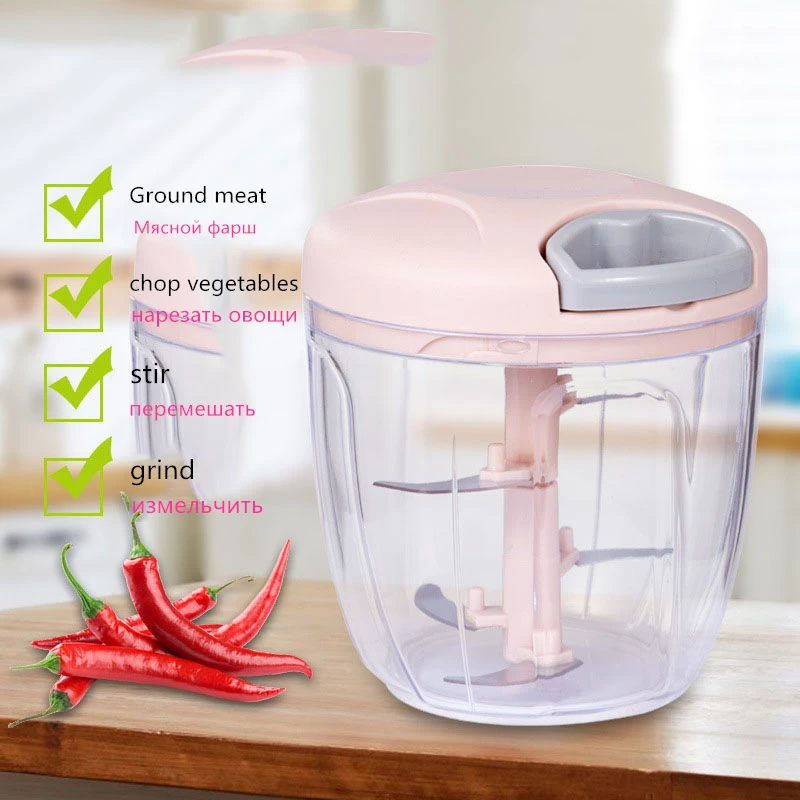 900ml Manual Vegetable Meat Cutter Chopper Grinder Carrot Slicer Garlic Onion Multifunctional Kichen Accessories Gadgets | Дом и сад