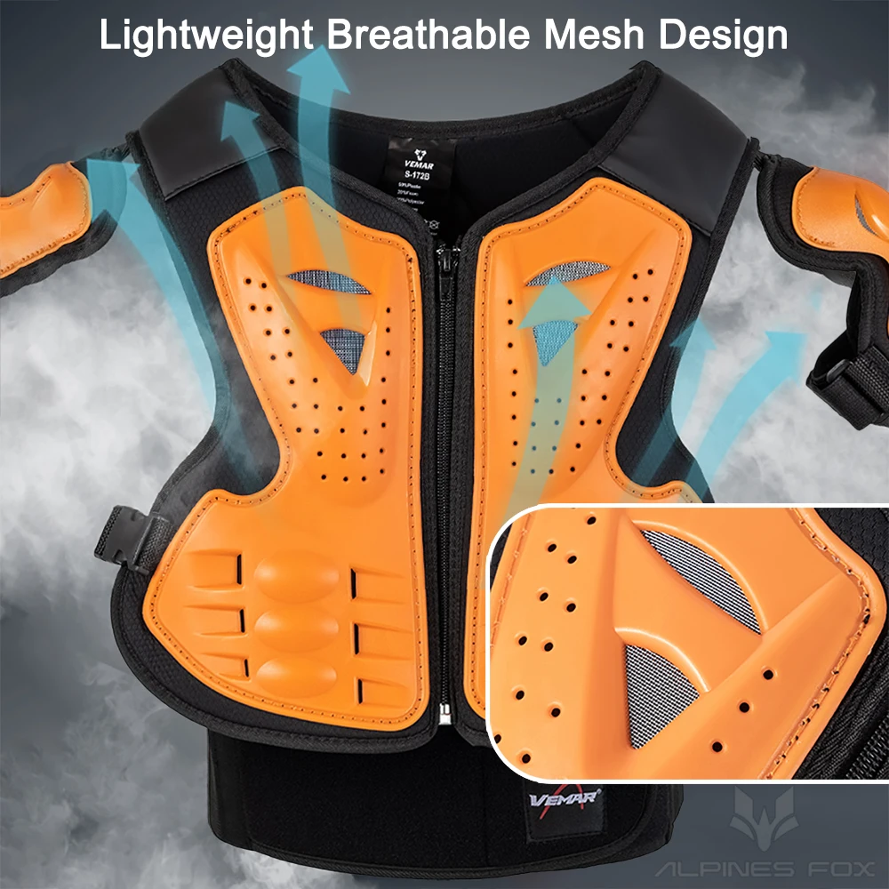 Kids Motorcycle Armor Suit Dirt Bike Gear Chest Protector Motocross Chest Protective Gear Elbow Knee Pads Guards