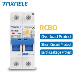 Enhanced Residual Current Circuit Breaker for Electrical Safety, 30mA Leakage Protection, Overload and Short Circuit Prevention, Various Amp Options