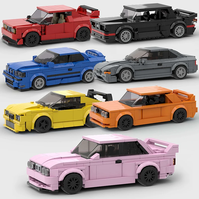 슈퍼카 시티 스피드 레이싱 스포츠카 E36 E46 블록 MOC M3 E30 M4 레..