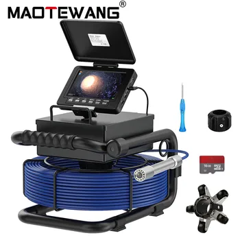 Pipe Inspection Camera 5in+ Self-Leveling 512HZ Transmitter+Audio Recording +DVR Drain Sewer Inspection Video Endoscope Camera 1