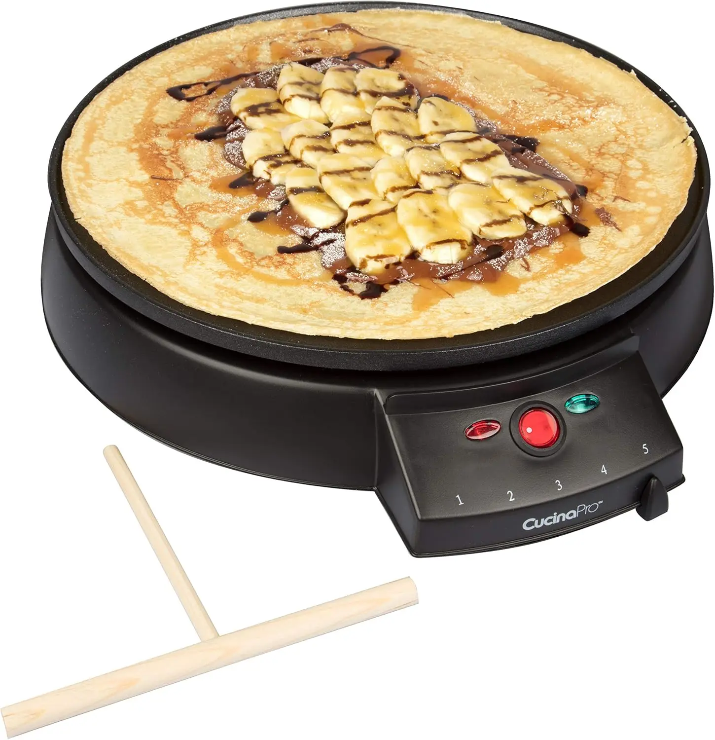 12" Griddle & Crepe Maker, Non-Stick Electric Crepe Pan w Batter Spreader & Recipe Guide- Dual Use for Blintzes Eggs Pancakes 4