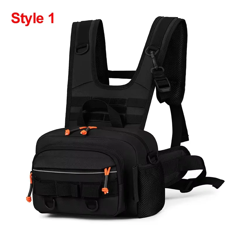 Men's Hiking Vest Backpack Fishing Tactical Chest Bag Utility Sports Molle Waist Bags Large Outdoor Hunting Fanny Pack Camping