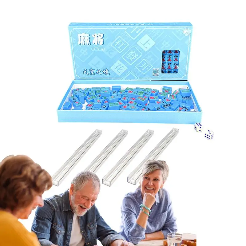 

Travel Mahjong Game Set Small Chinese Mahjong Set Portable Mini Mahjong Board Game Set For Family Dormitory Student Dormitory