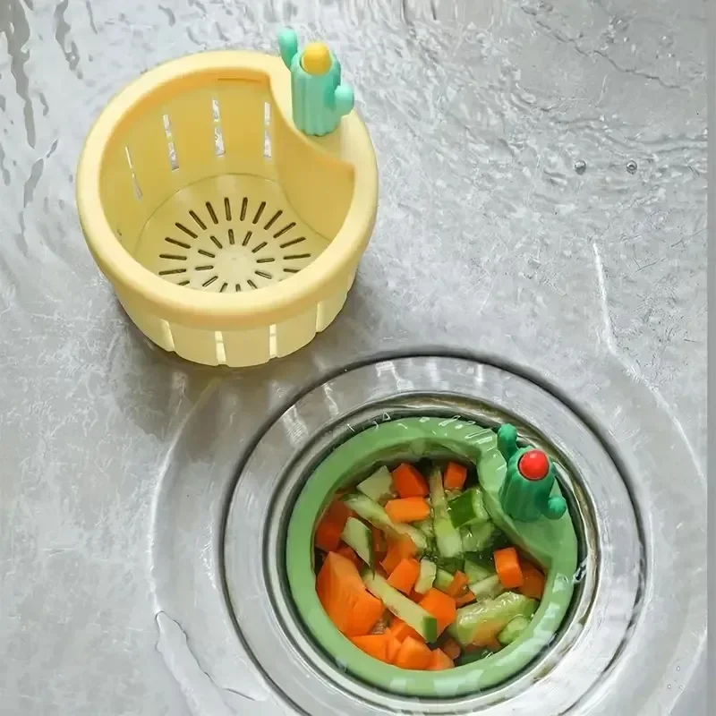Cactus Sink Filter Household Kitchen Drainage Basket Sink Debris Anti-blocking Anti-smell Anti-bug Strainer Accessories 1pc sink filter kitchen sink filter sink strainer kitchen sink strainer