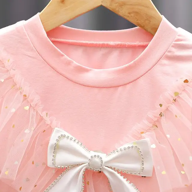 Maglietta Estiva Per Bambine - Maniche A Balze, Taglio A-line, Chiusura Posteriore Con Bottoni, Età 5-12 Anni - Foto 10