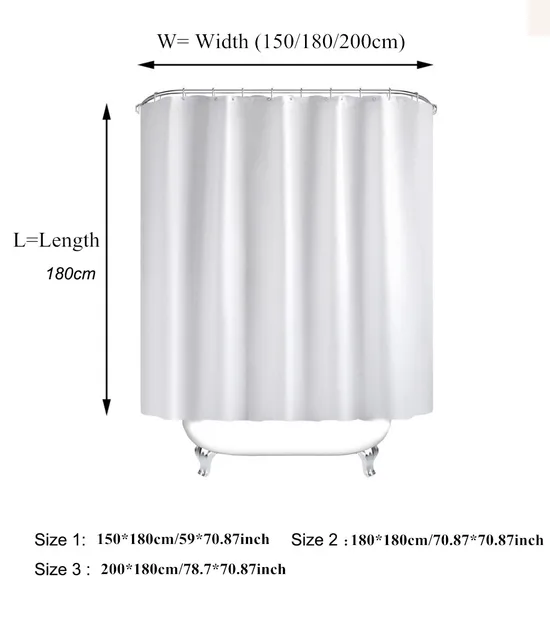 Cortina De Ducha De Plástico Msv 70 X 78 X 0 X Pulgada (180 0,1 X