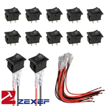 ZEXEF Mini Rocker Switch 12V ON Off สลับสวิทช์ Pre-Wired 6A/250V 10A/125V AC 12V DC สวิทช์ไฟฟ้าสําหรับ DIY ใช้ 1