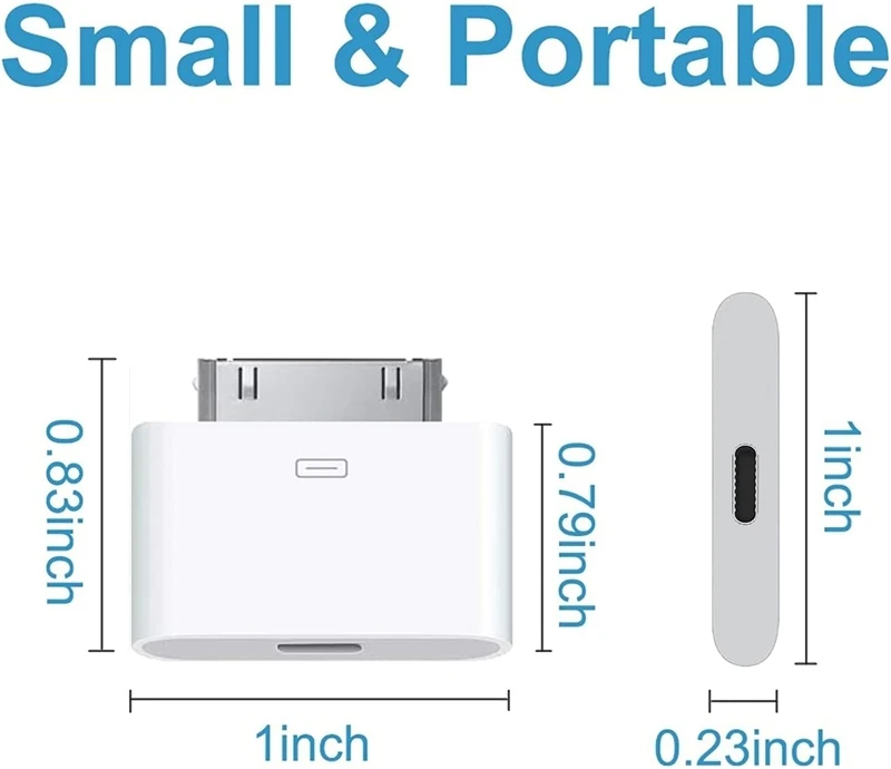 USB C 타입-C 8핀-30핀 어댑터, 아이폰 4 4S 아이패드 2 3 아이팟 터치용 충전 및 데이터 전송 변환 케이블
