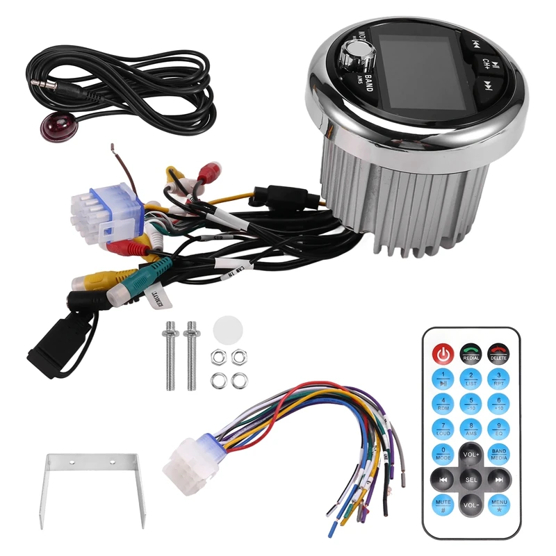 Boat Radio MP5 Marine Stereo Source Media Player AM FM RDS Receiver Video Play Bluetooth For ATV UTV SPA RZR