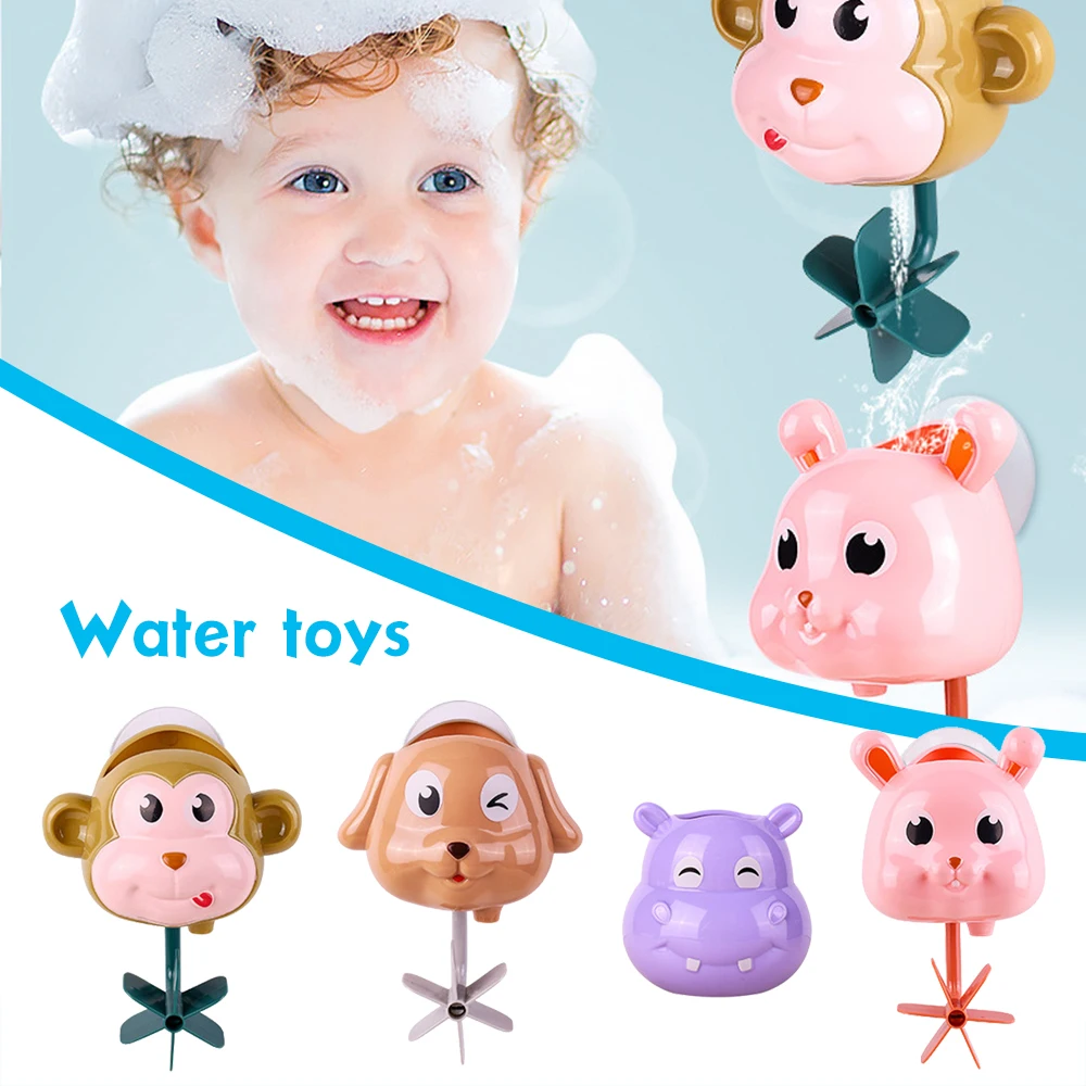 4 Pieces Set of Children's Bath Wall Waterfall Spinning Flow Toys