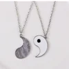 2 Pcs/Set Couple Necklace Vintage Yin Yang Gossip Pendant Choker Jewelry For Best Friends Yin Yang Tai Chi Necklace Friendship 3
