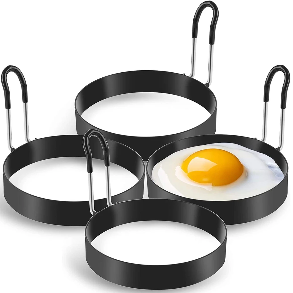 Silicone Egg Rings, 4 Pack Nonstick Egg Cooking Rings, 100% Food Grade Egg  Mcmuffins Mold for Frying Eggs, Pancake and Omelet