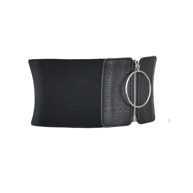 Fashion Punk Corset Wide Belts Women Slimming Body Elastic Bustier Waistband PU Leather Hip Hop Gothic Dress Girdle Belt Straps