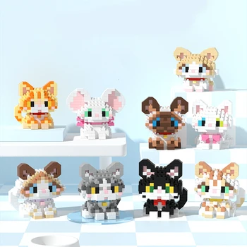 Pet Dog Animal Cat Building Blocks Border-Collie Corgi Schnauzer Small Micro Bricks Ragdoll Siamese Devon Rex Shorthair Brick 1